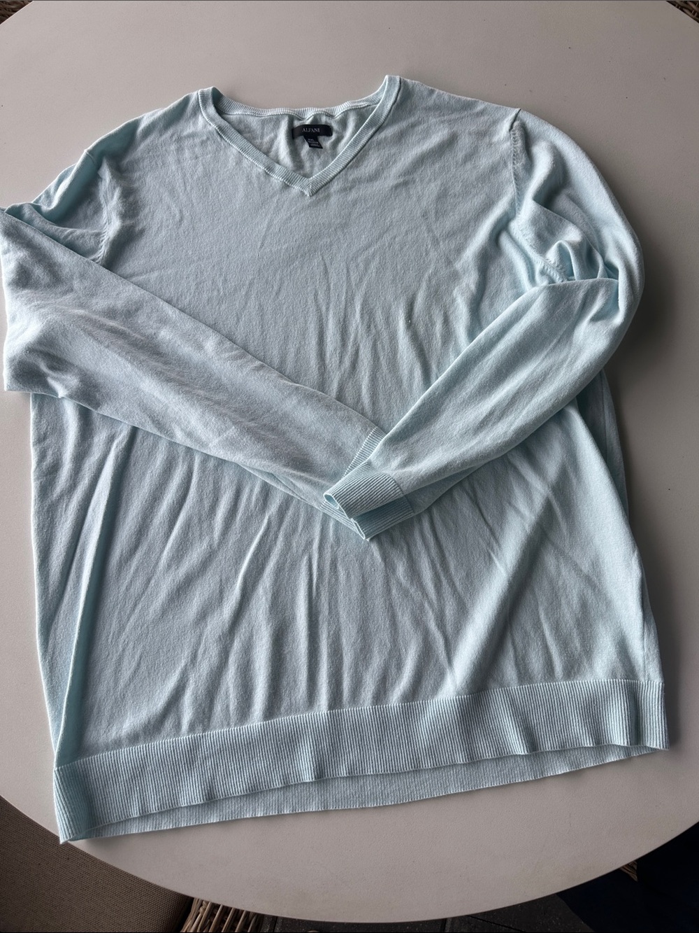 Alfani Pale Blue V-Neck Men's Sweater